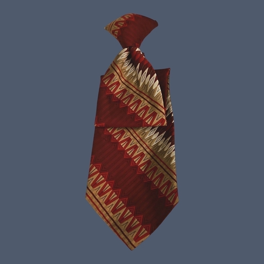 Vtg TITCHE'S Man Shop Dallas Patterned Rockabilly Punk Clip-on Tie